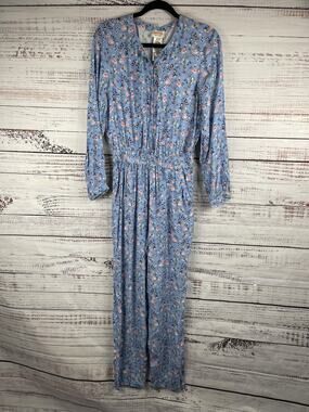 Paul & Joe Sister Jumpsuit Women's 6 Floral Button Up Long Sleeve Pockets Boho